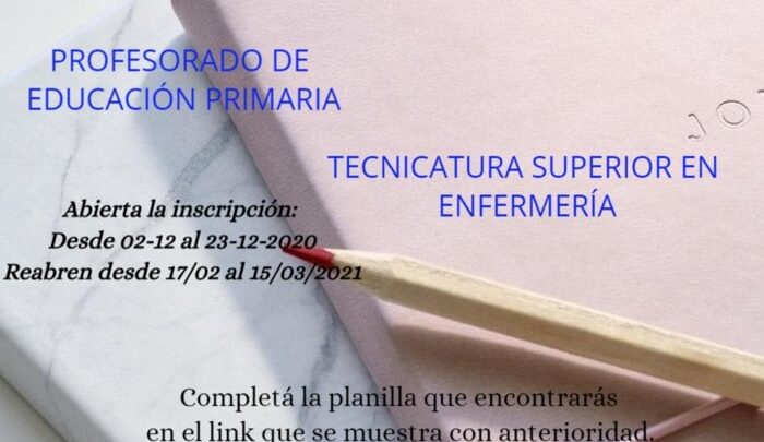 Inscripciones para carreras terciarias