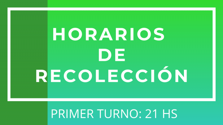 Horarios de recolección